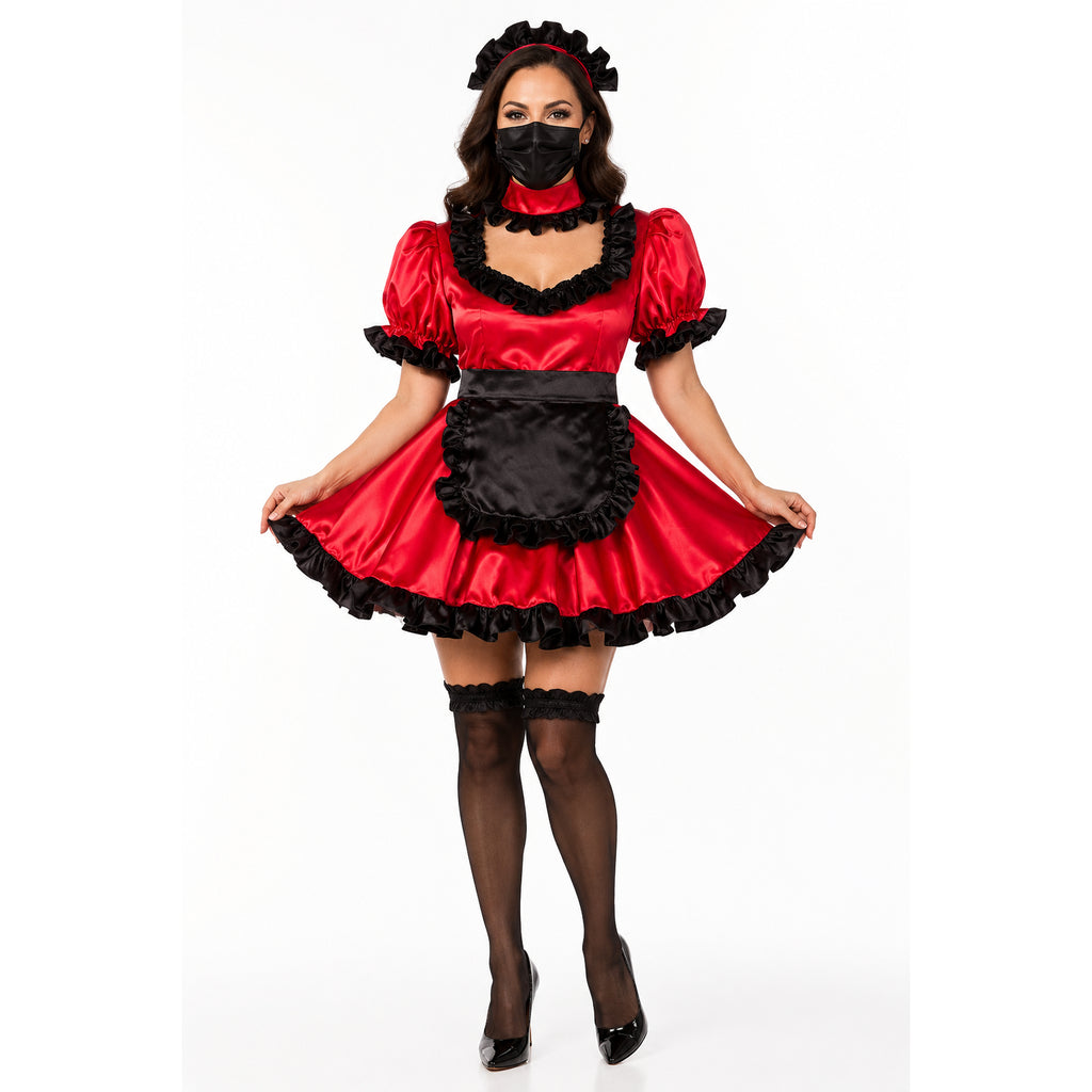 red satin dress G2260