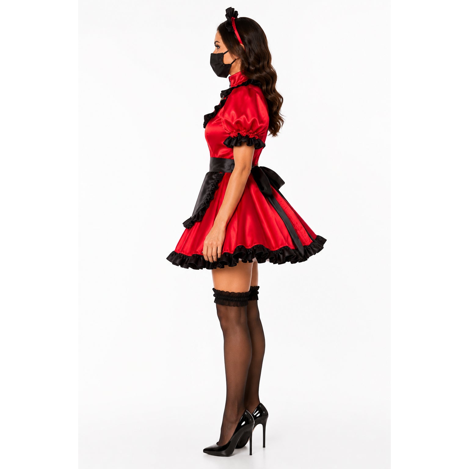 red satin dress G2260