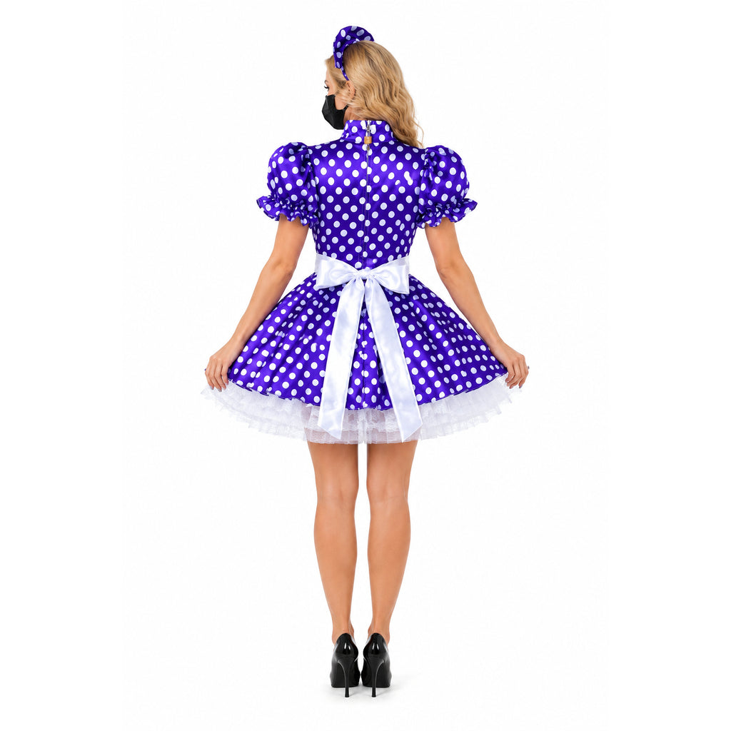 Purple satin dress G2264