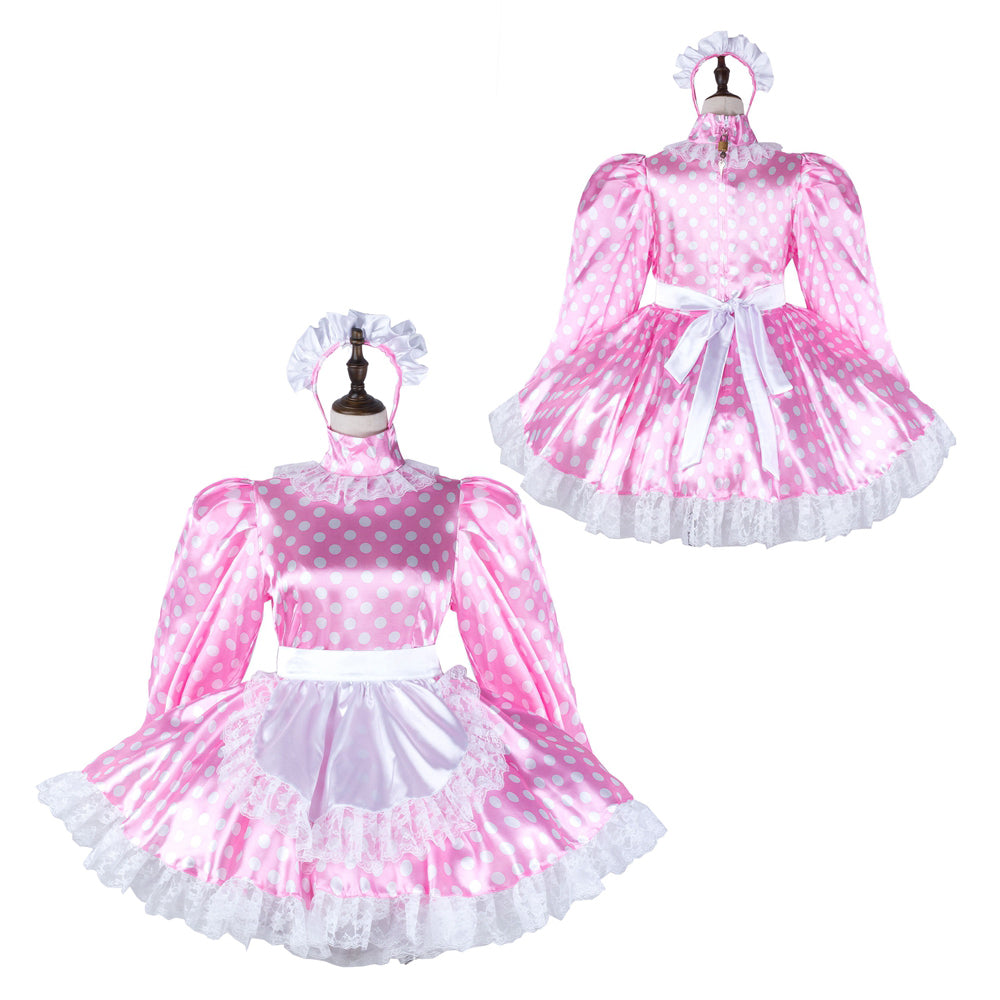 pink satin dress G2265