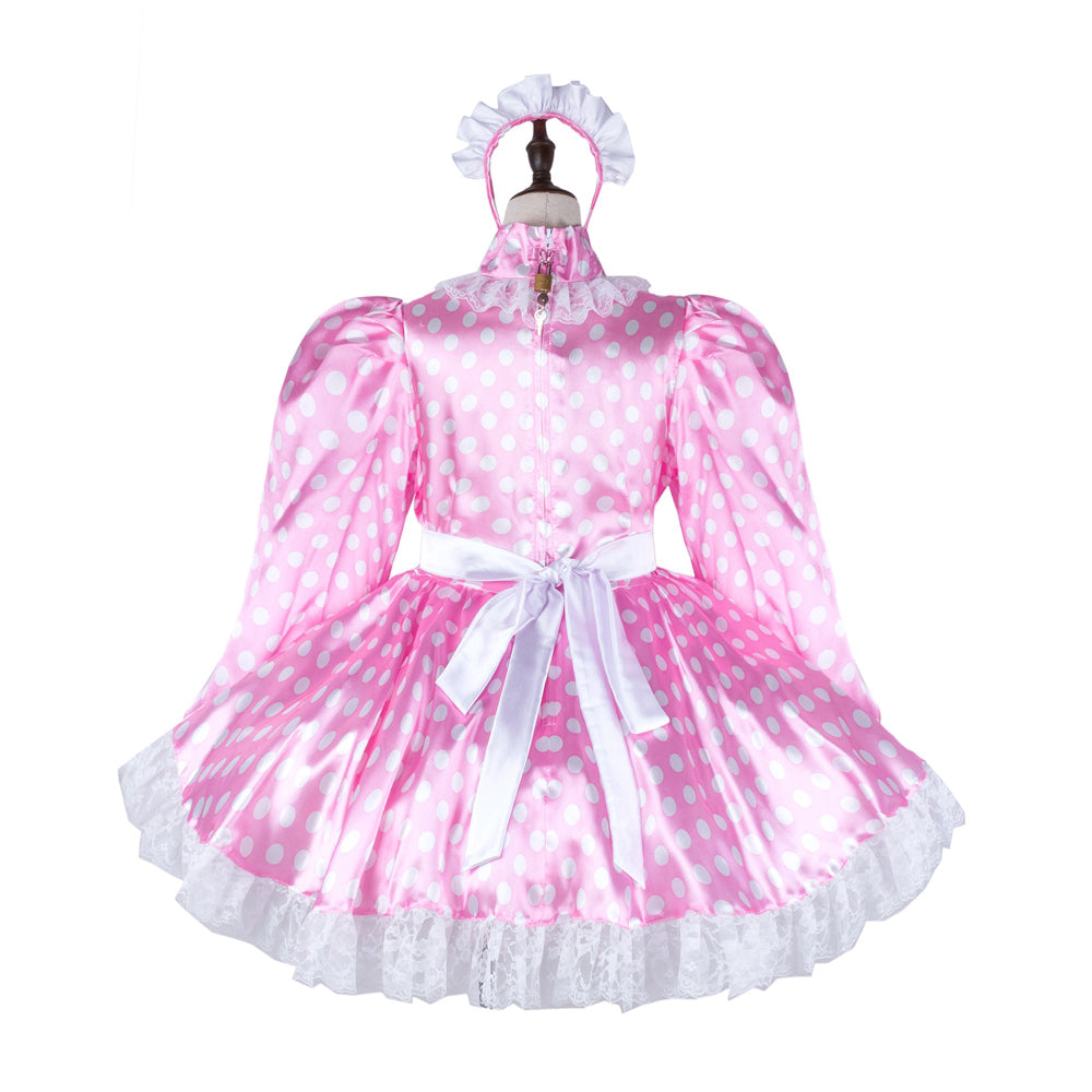 pink satin dress G2265