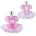 pink satin organza dress G2270