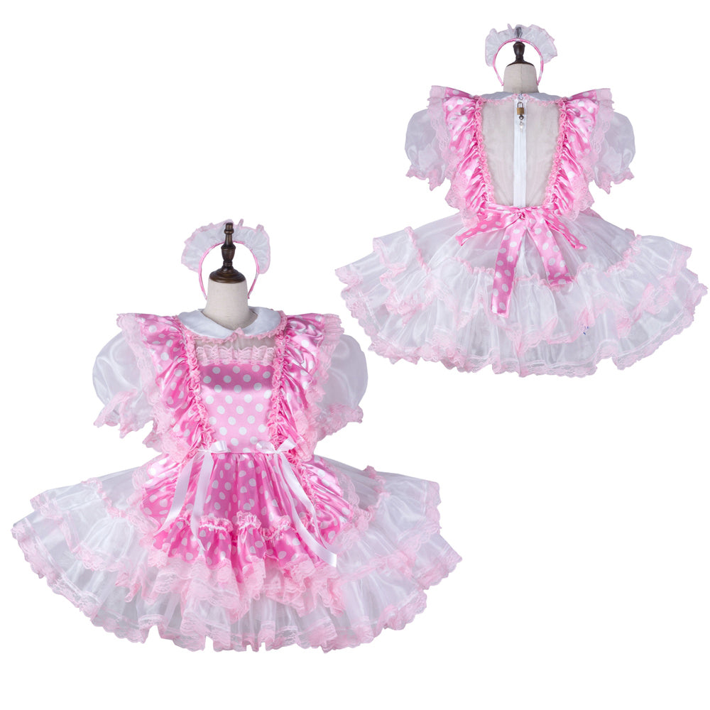 pink satin organza dress G2270