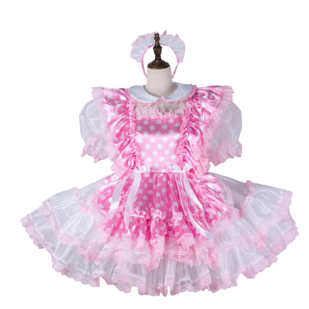pink satin organza dress G2270