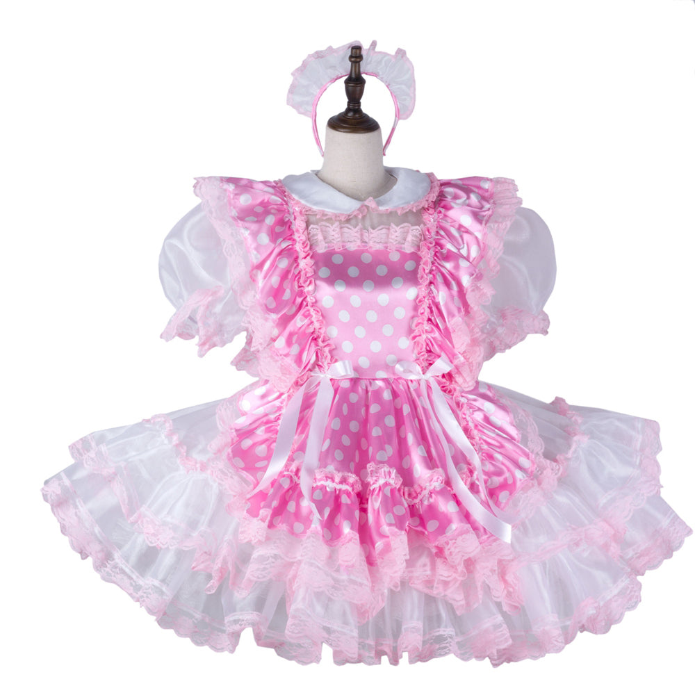 pink satin organza dress G2270