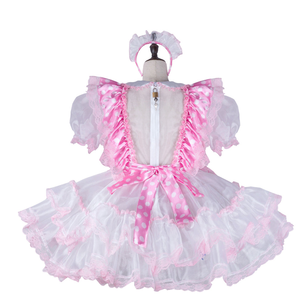pink satin organza dress G2270