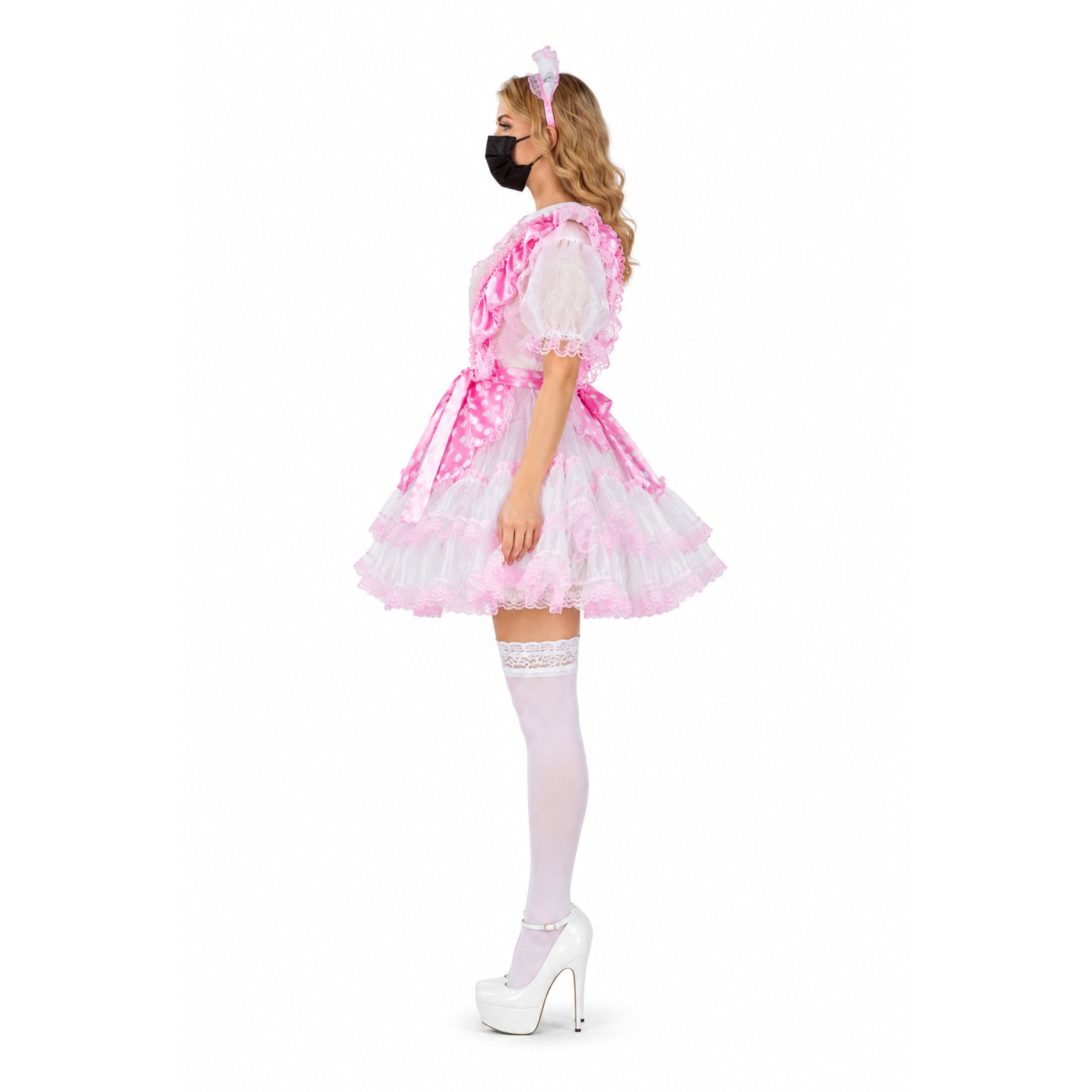pink satin organza dress G2270
