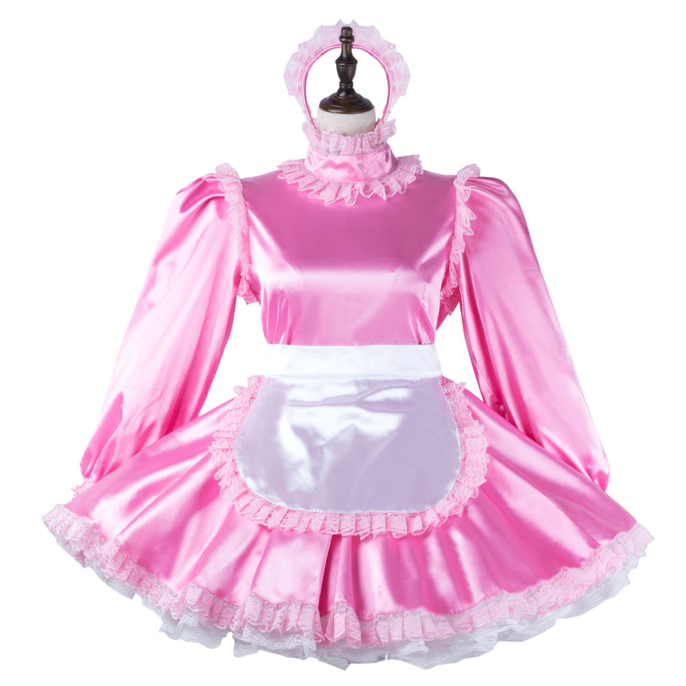 pink satin dress G2272