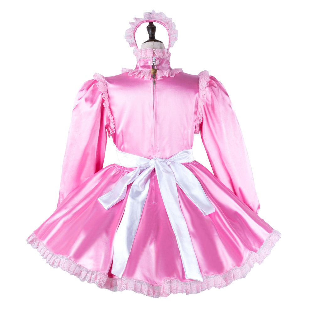pink satin dress G2272