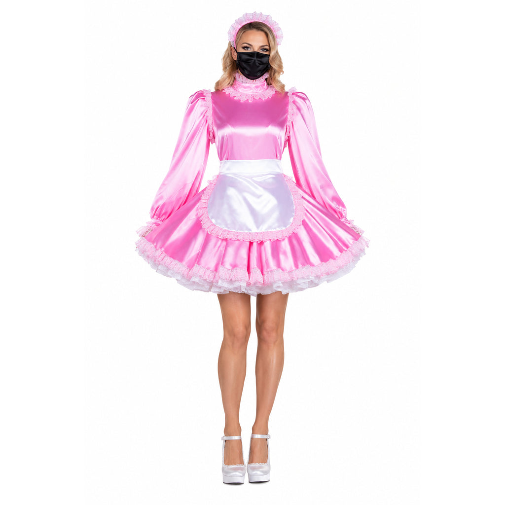 pink satin dress G2272