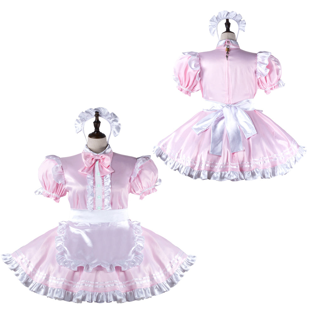 pink satin dress G2279