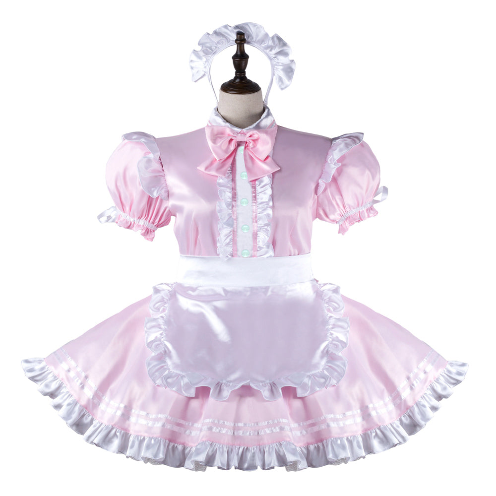 pink satin dress G2279