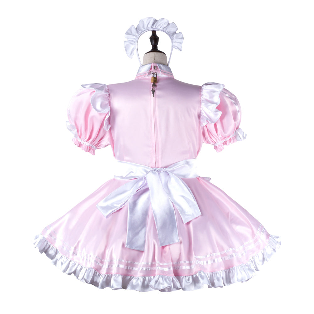 pink satin dress G2279