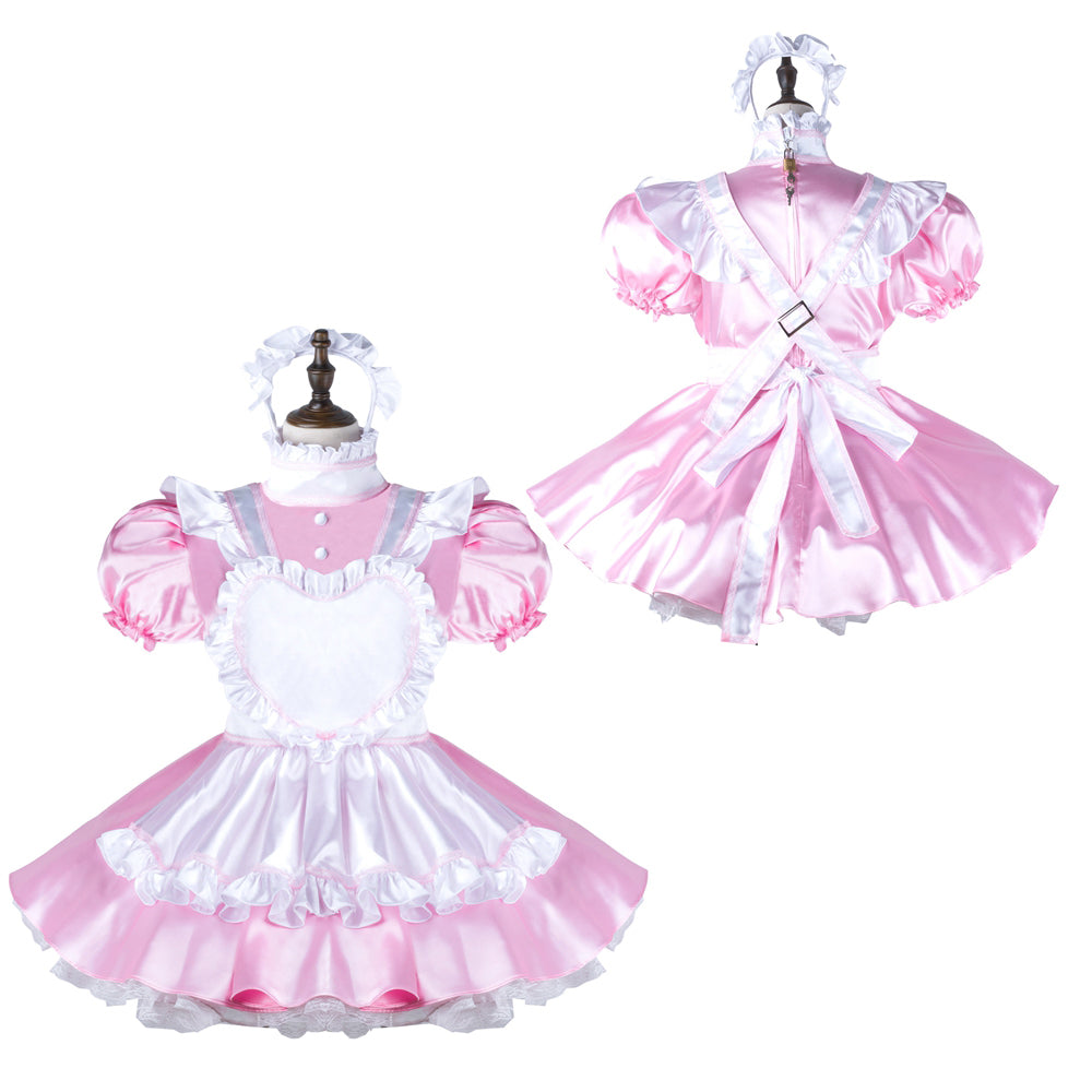 pink satin dress G2280