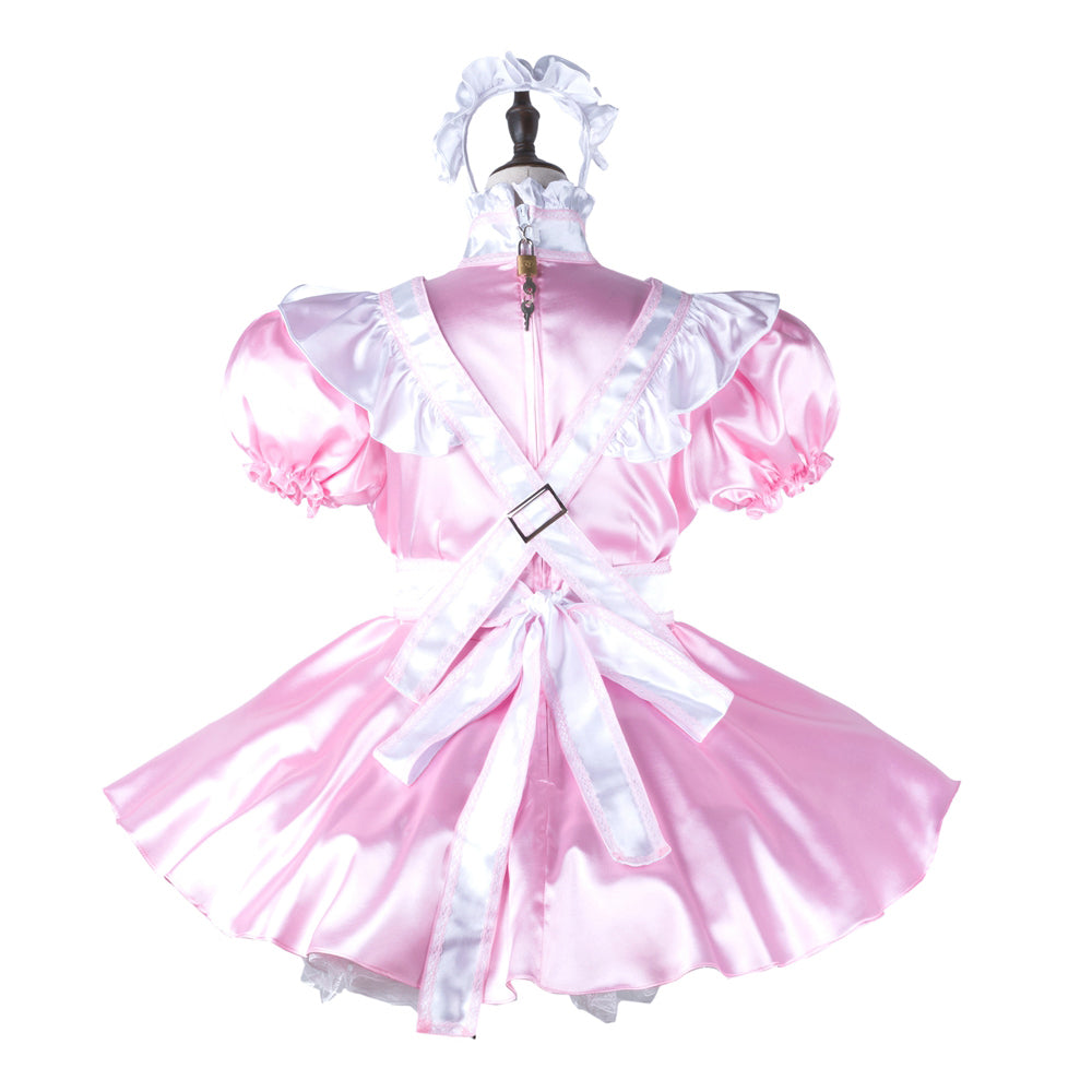 pink satin dress G2280