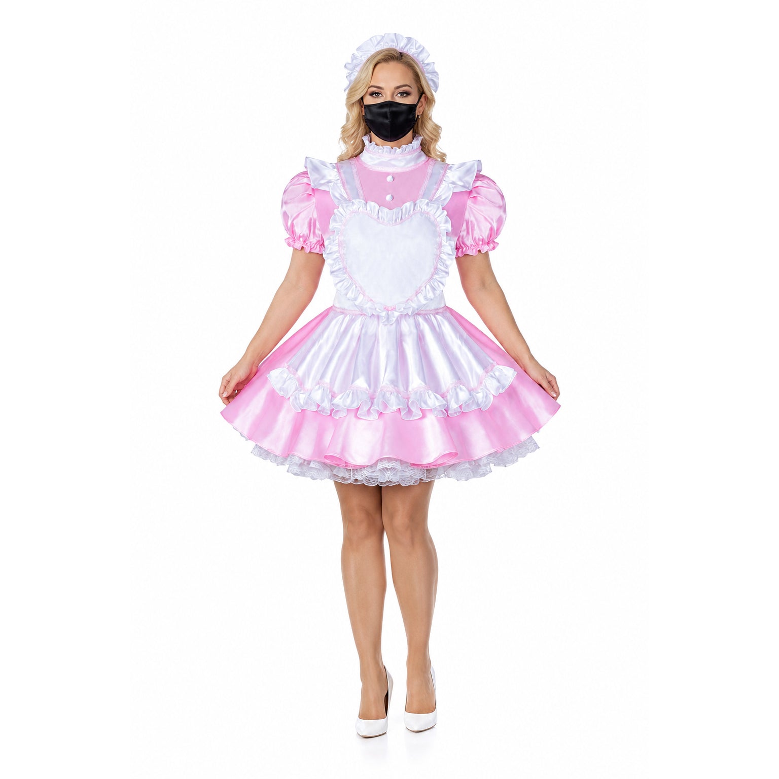 pink satin dress G2280