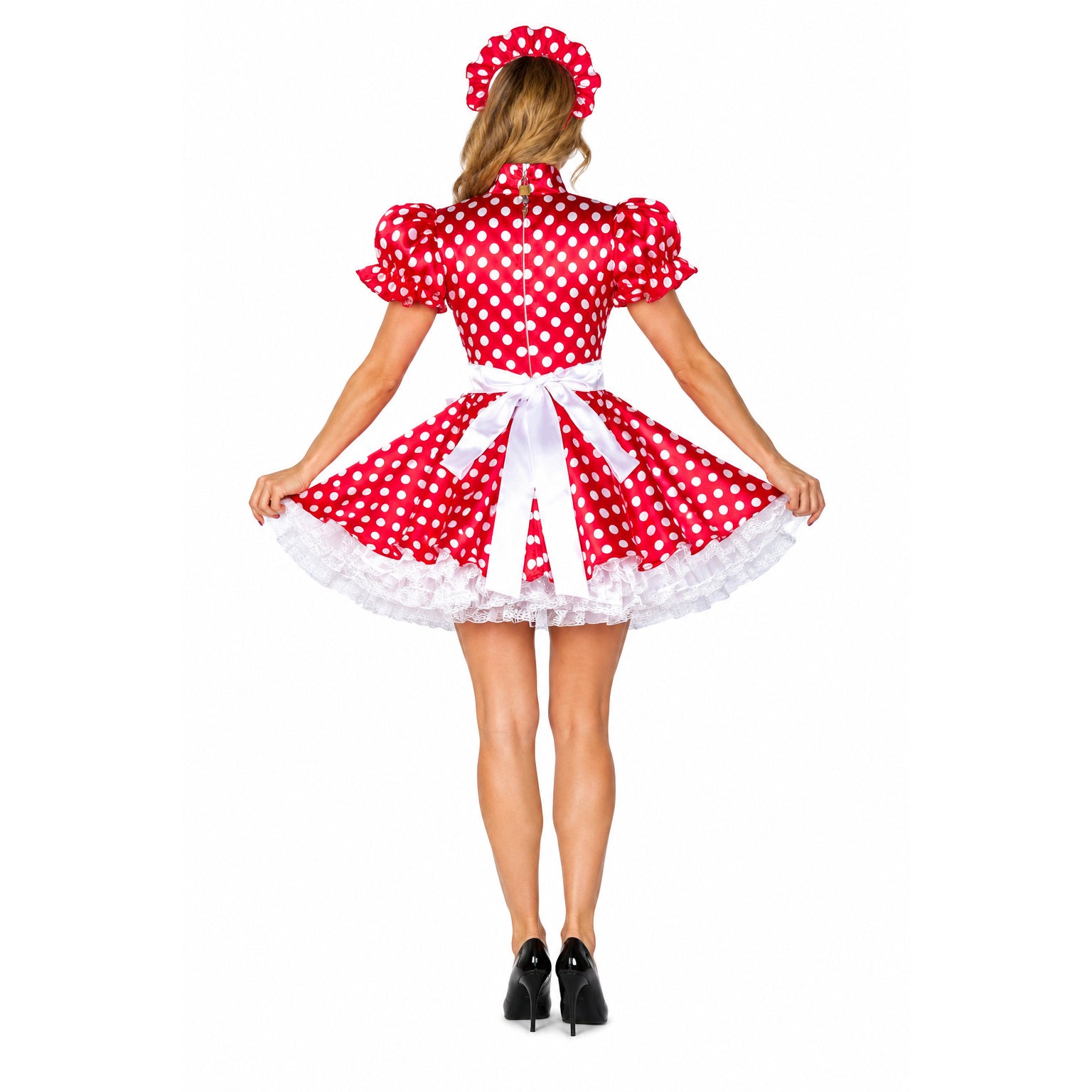 red satin dress G2281