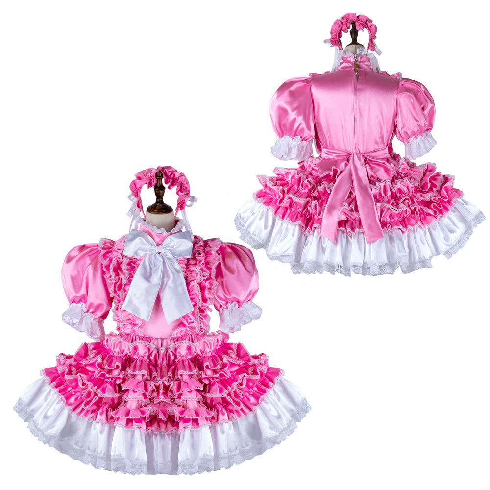 hot pink satin dress G2283