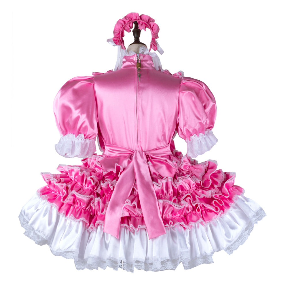 hot pink satin dress G2283