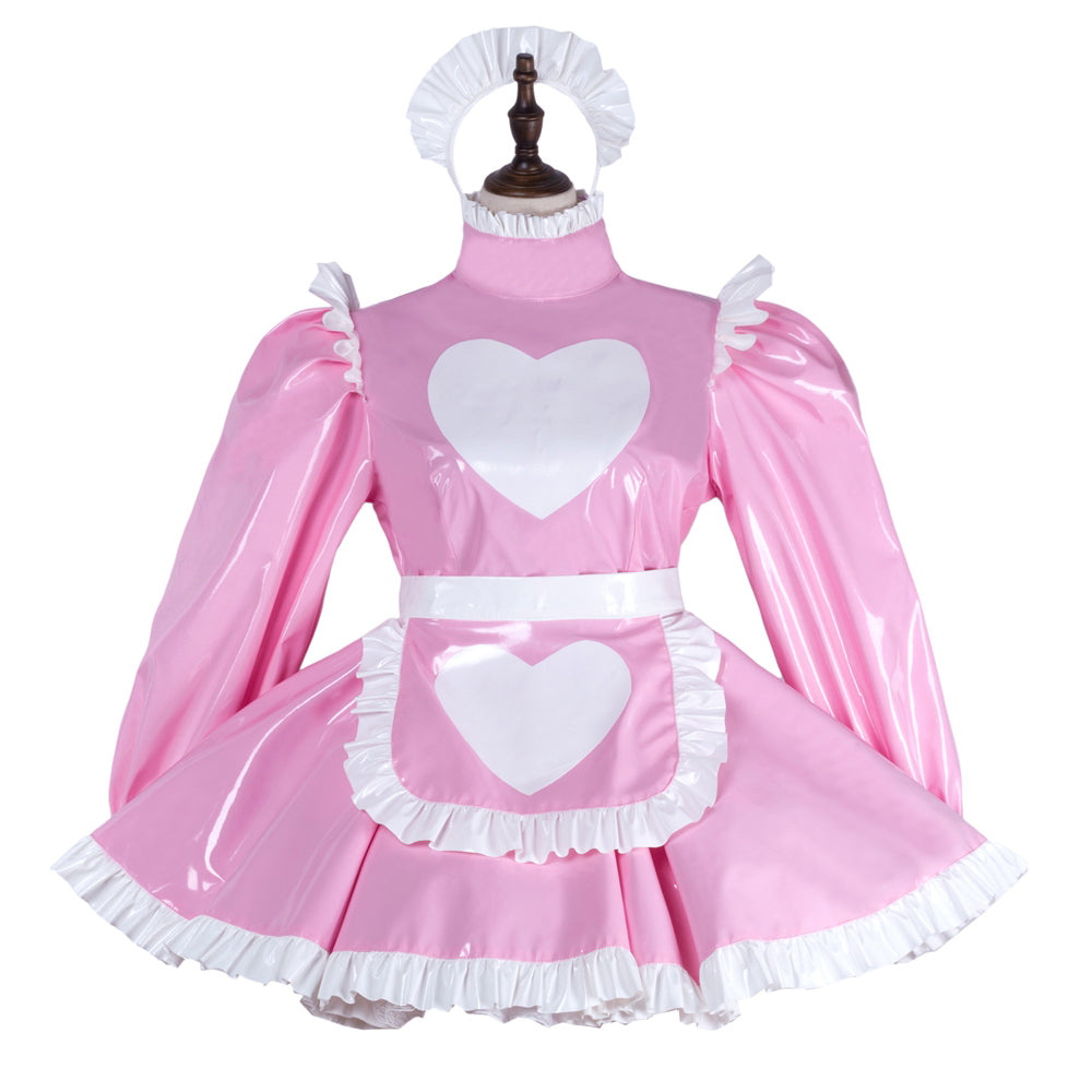 pink thin pvc dress G2284