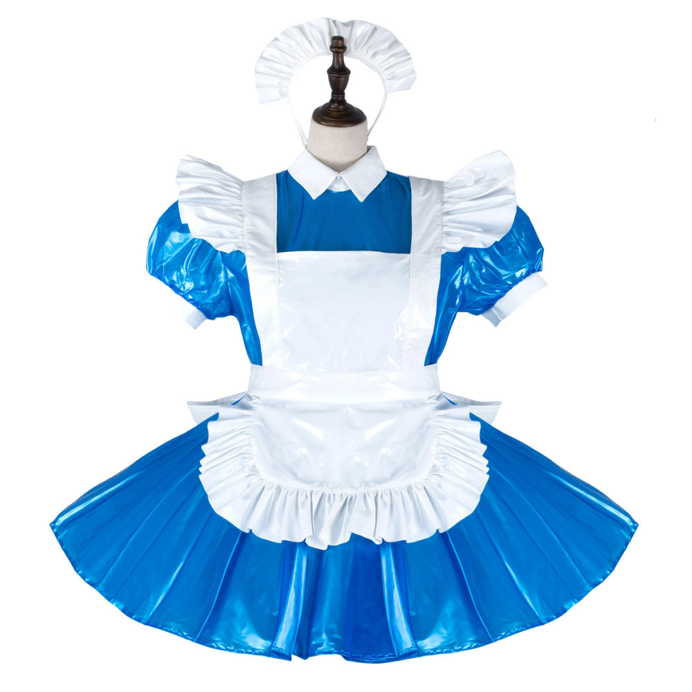 blue thin pvc dress G2286