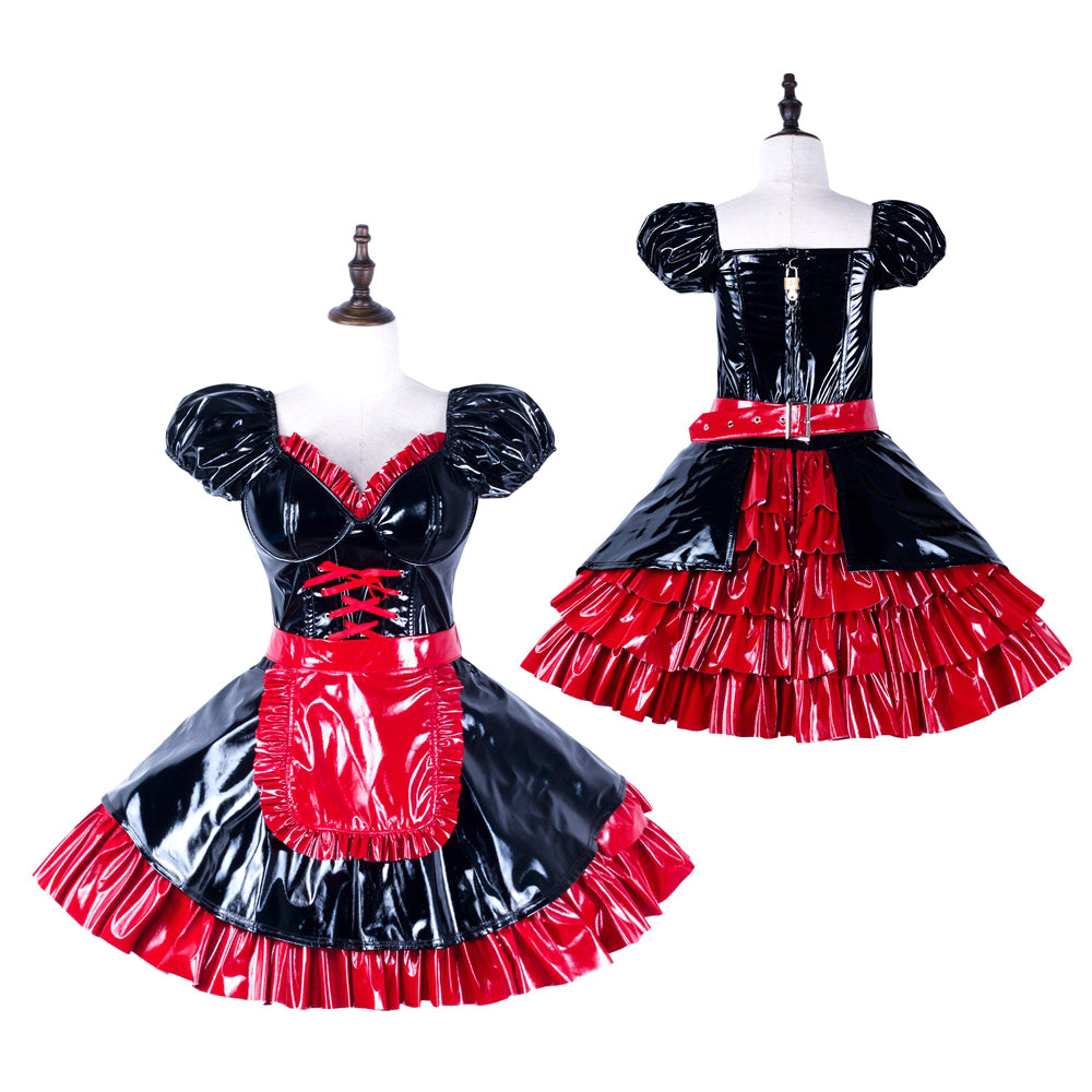 black thin pvc dress G2287