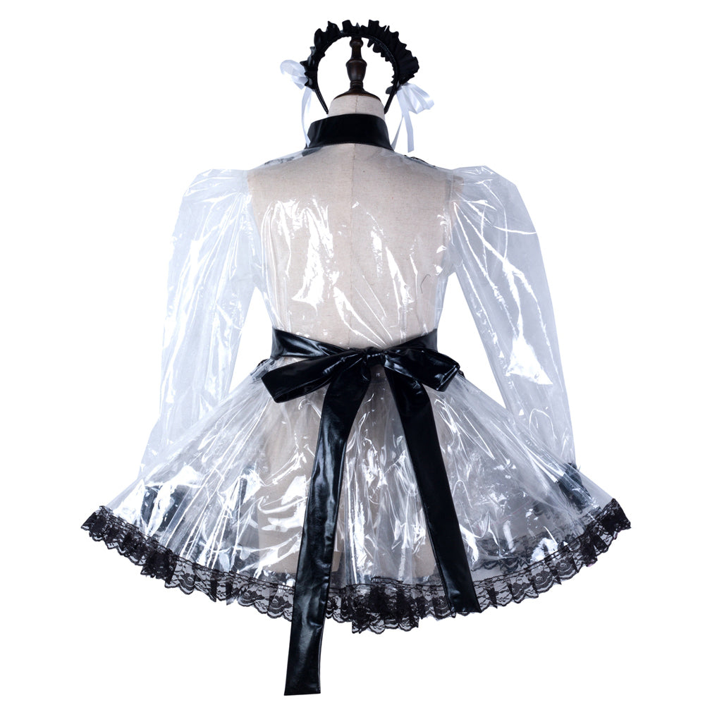 white clear pvc dress G2295