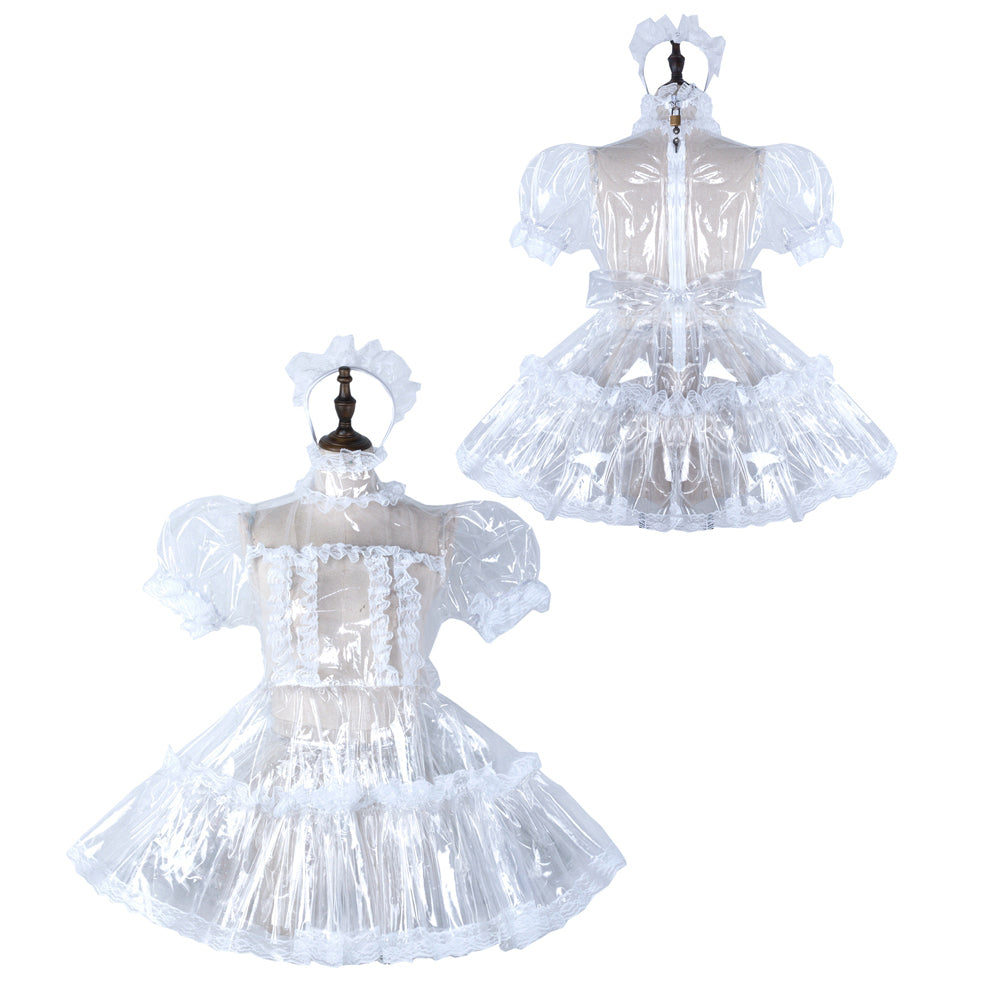 white clear pvc dress G2296