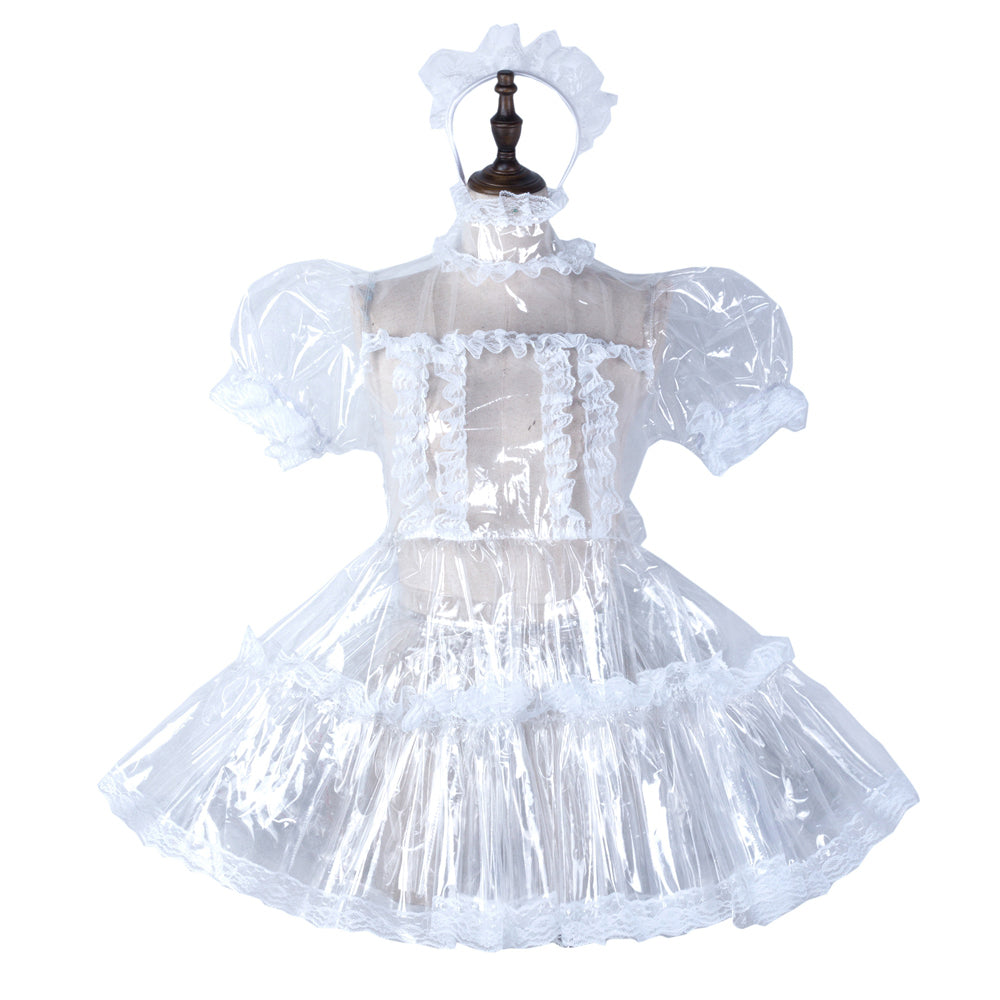 white clear pvc dress G2296