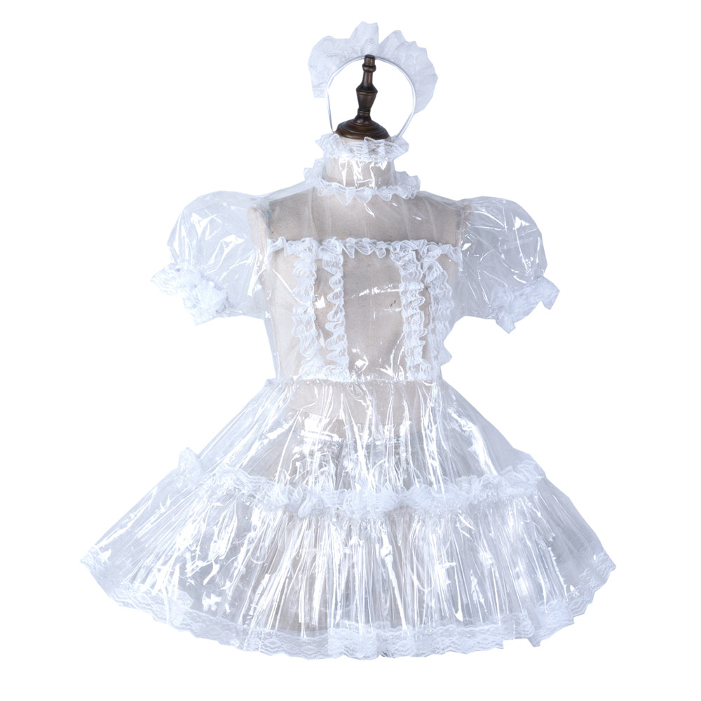 white clear pvc dress G2296
