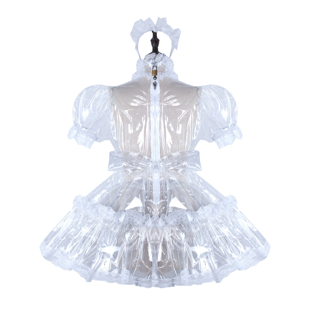 white clear pvc dress G2296