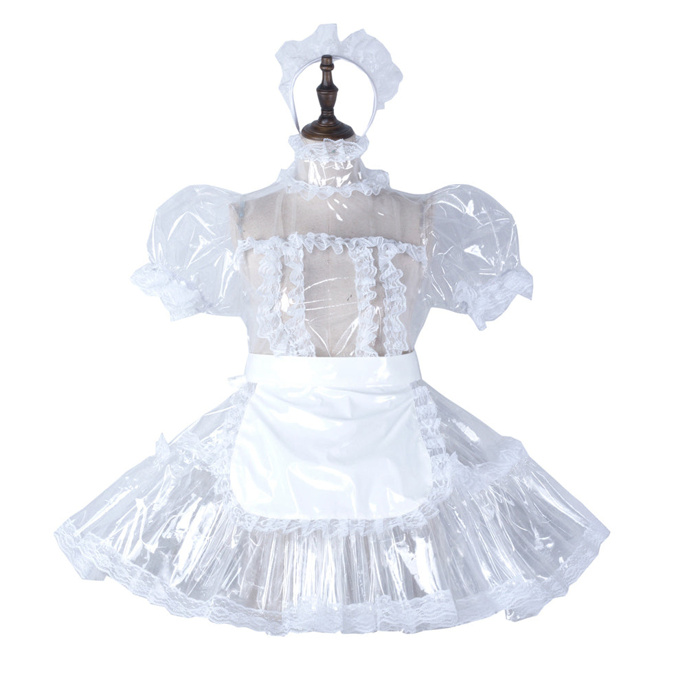 white clear pvc dress G2297