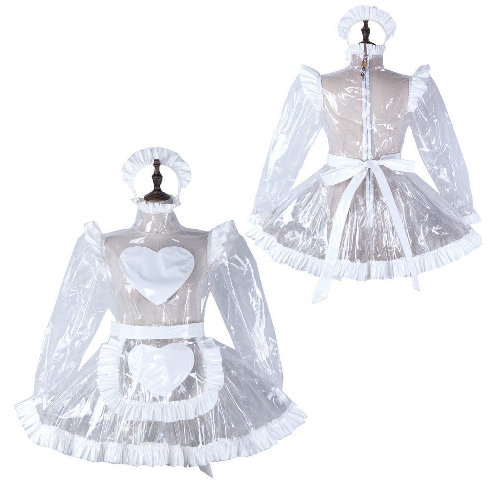 white clear pvc dress G2298