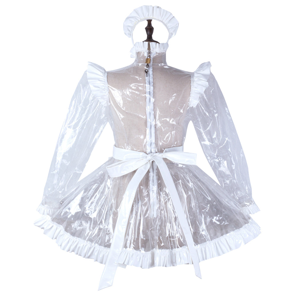 white clear pvc dress G2298
