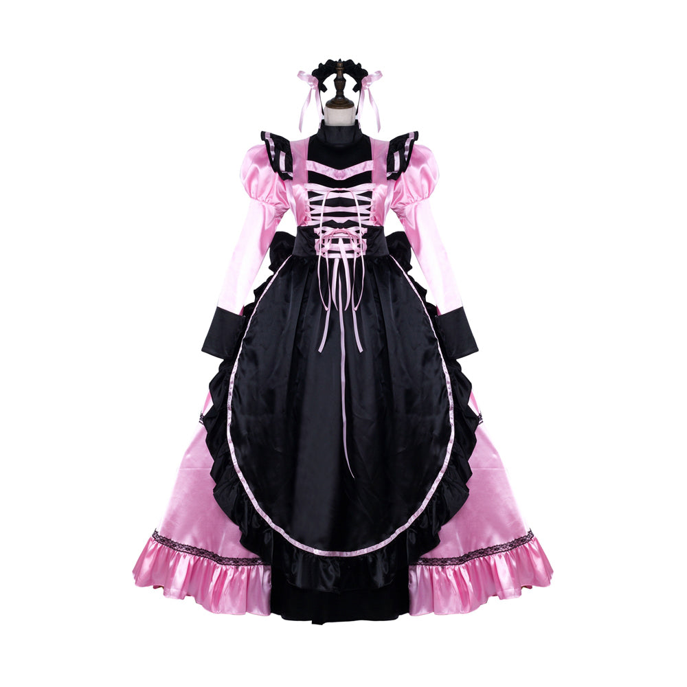 pink satin dress G2300