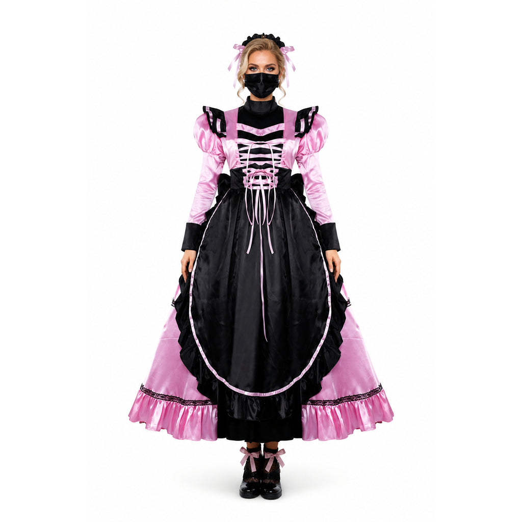 pink satin dress G2300