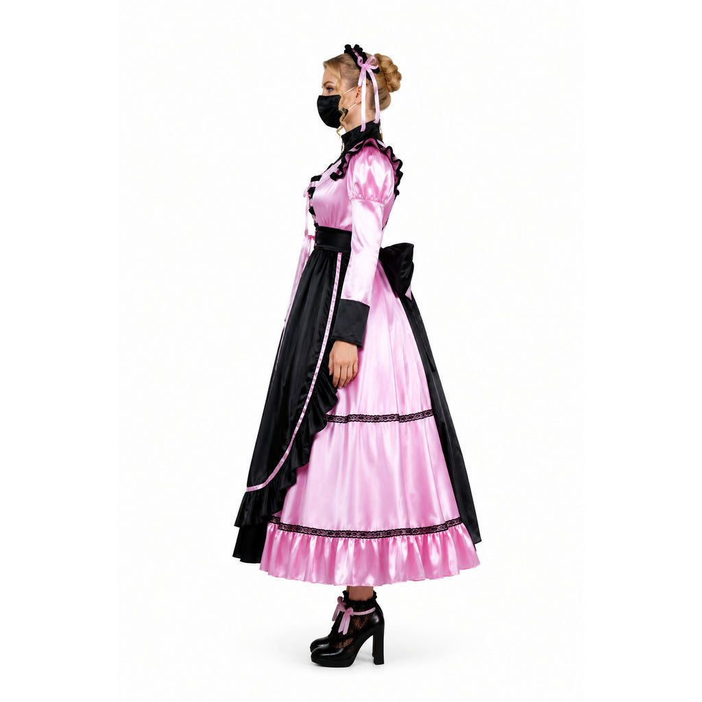pink satin dress G2300