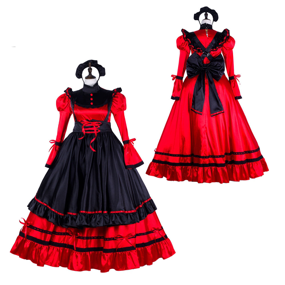 red satin dress G2301