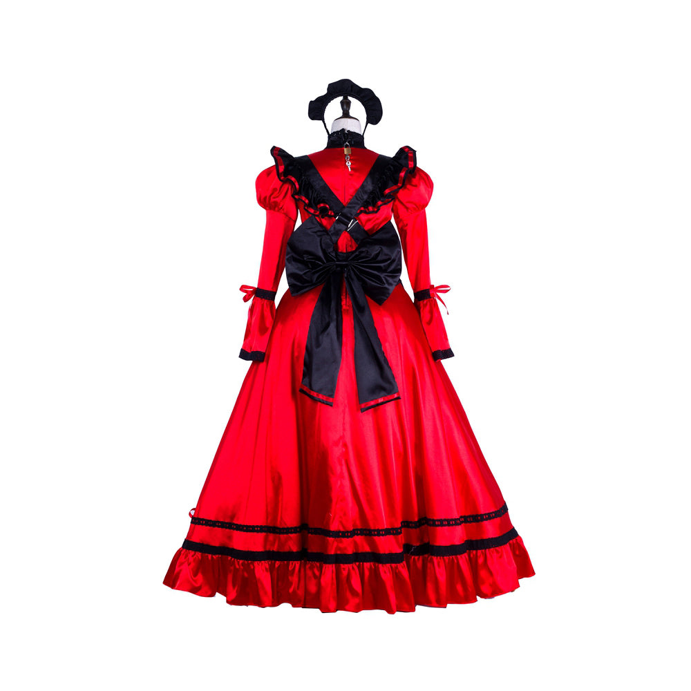 red satin dress G2301