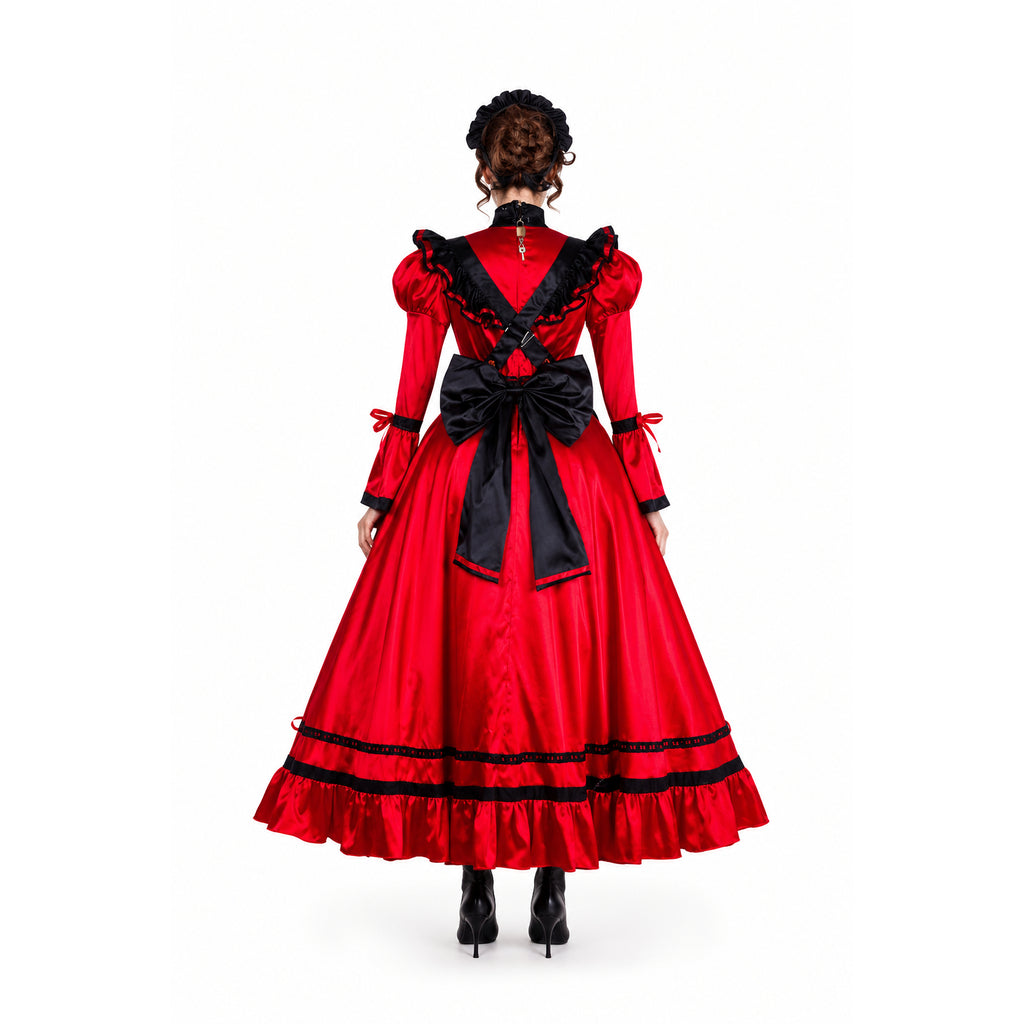 red satin dress G2301