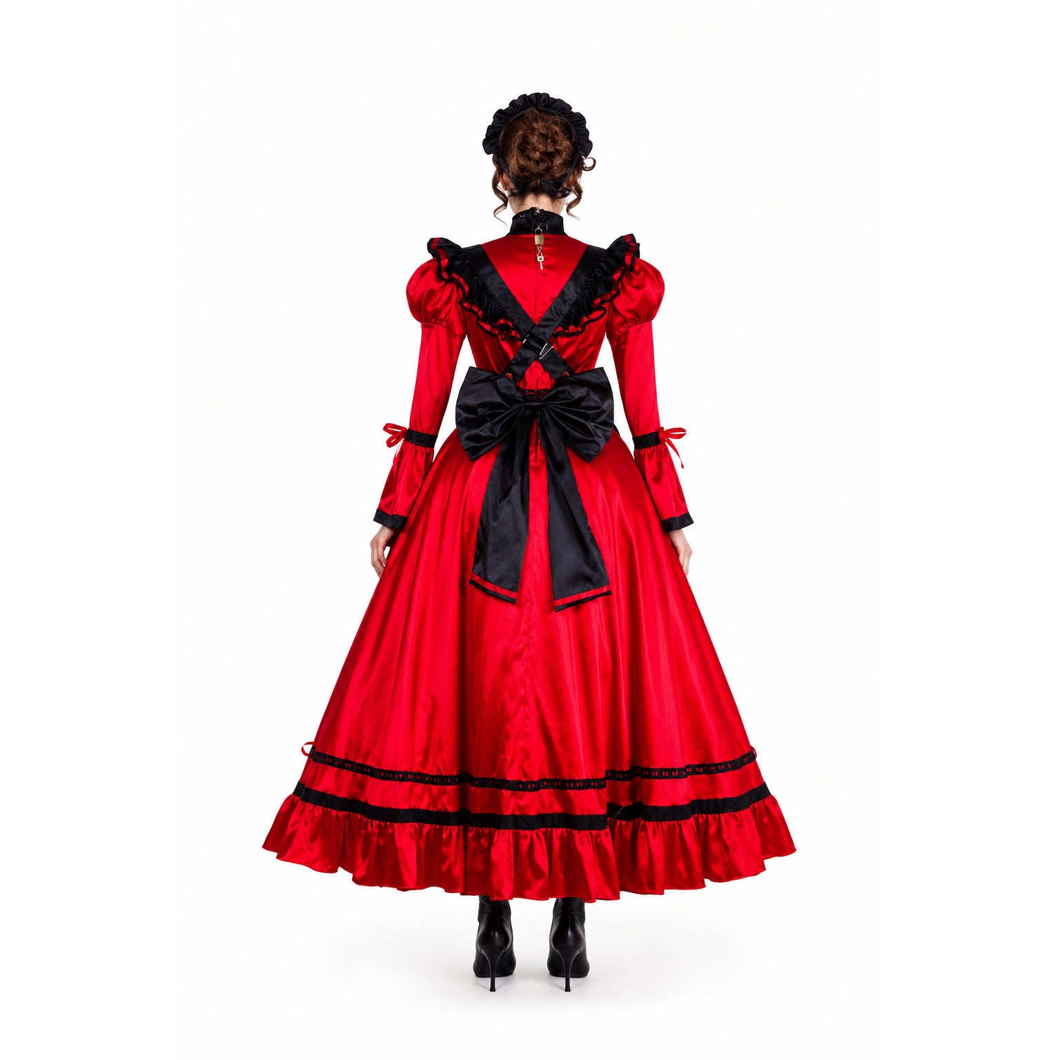 red satin dress G2301