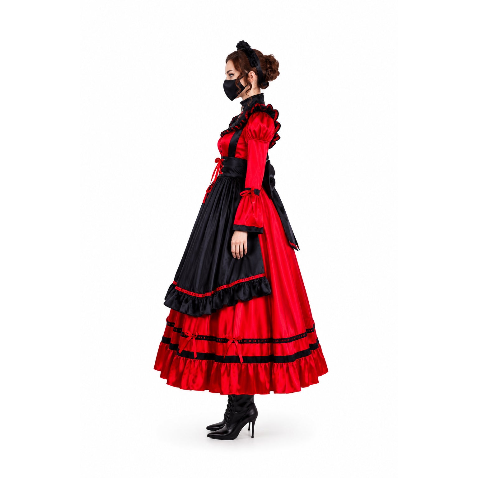 red satin dress G2301