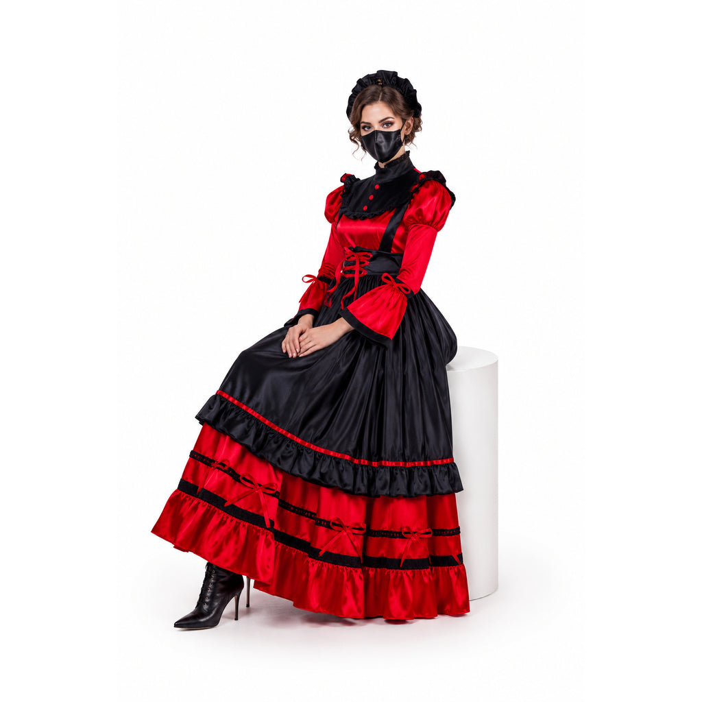 red satin dress G2301