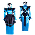 blue satin dress g2303