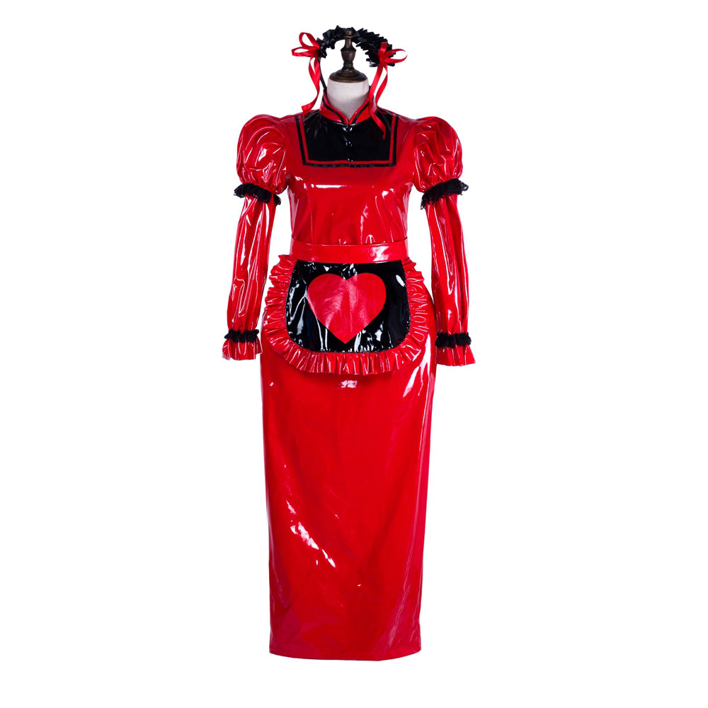 red thin pvc dress G2304