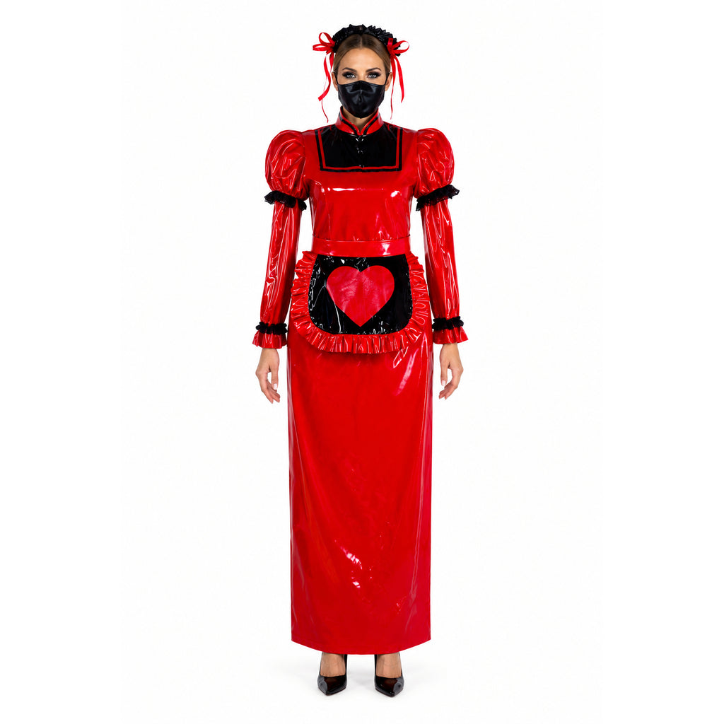 red thin pvc dress G2304