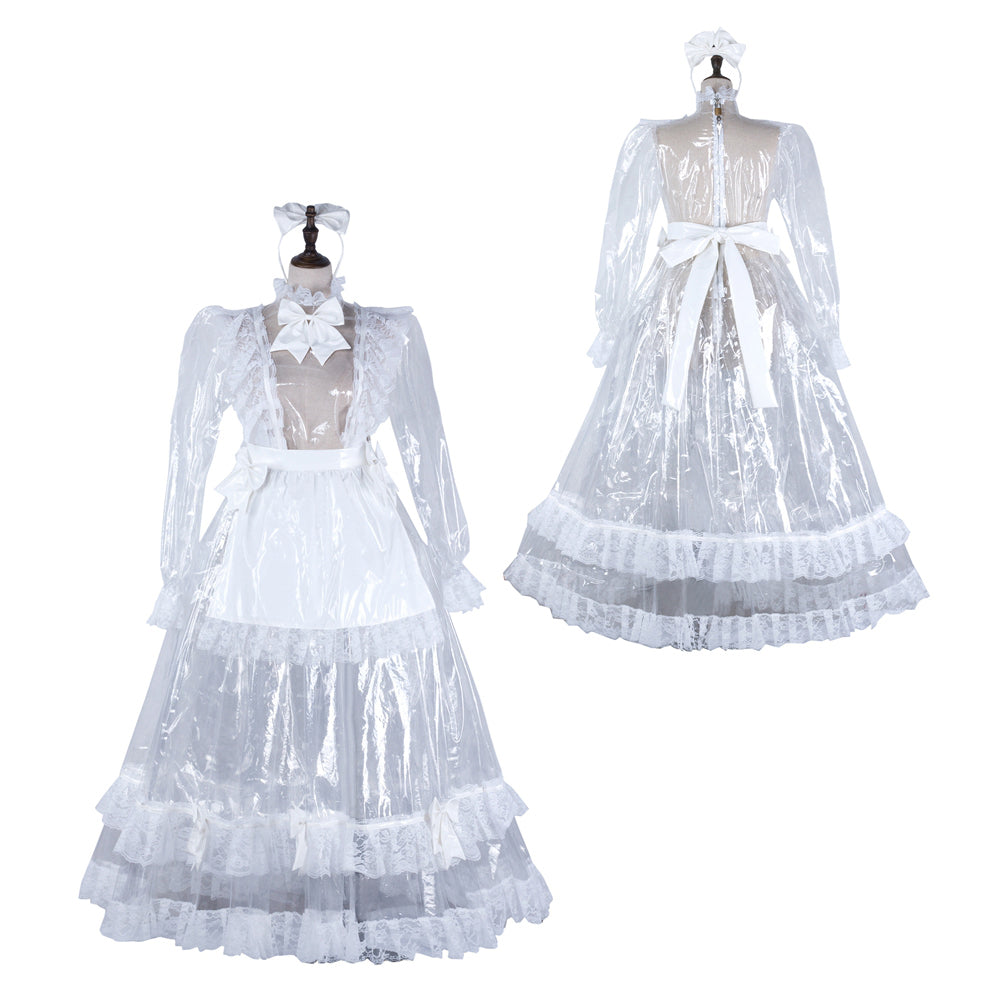 white clear pvc dress G2305