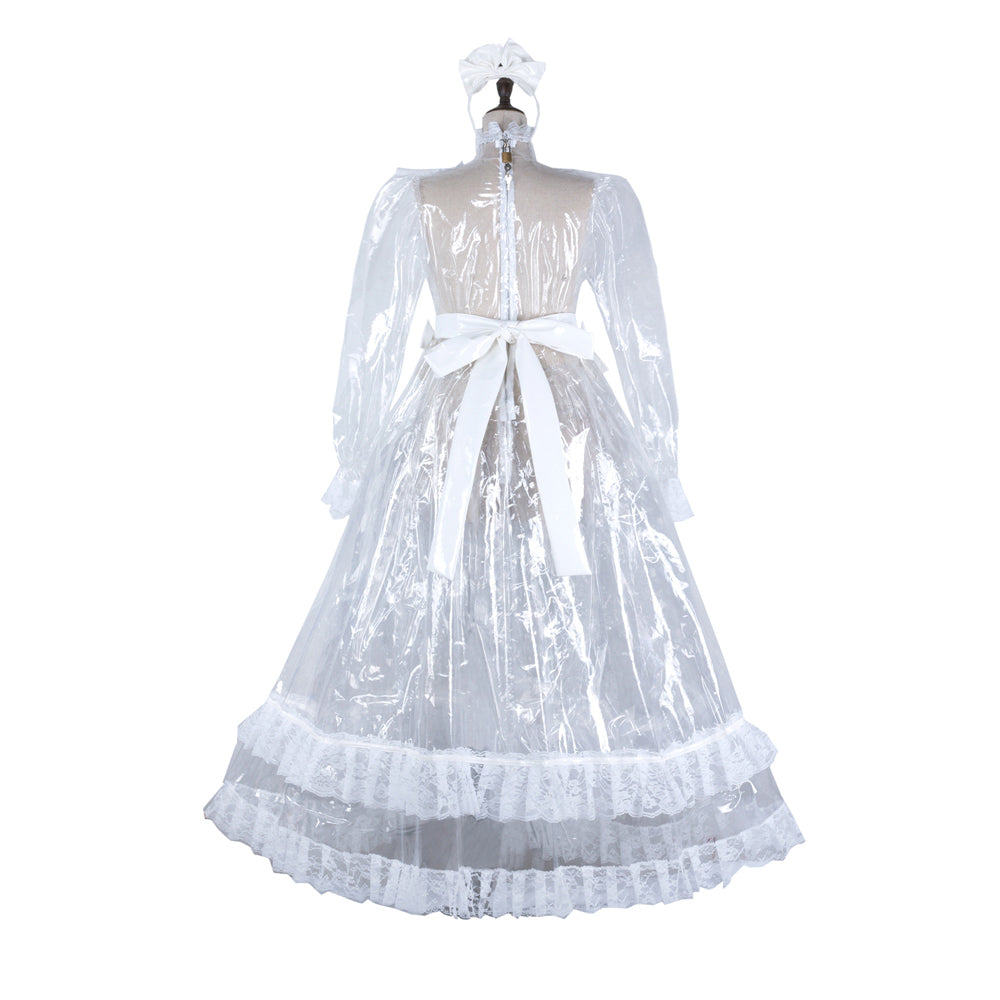 white clear pvc dress G2305
