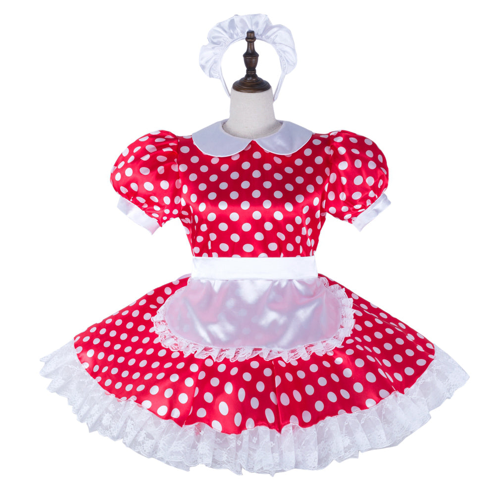 red satin dress G2306