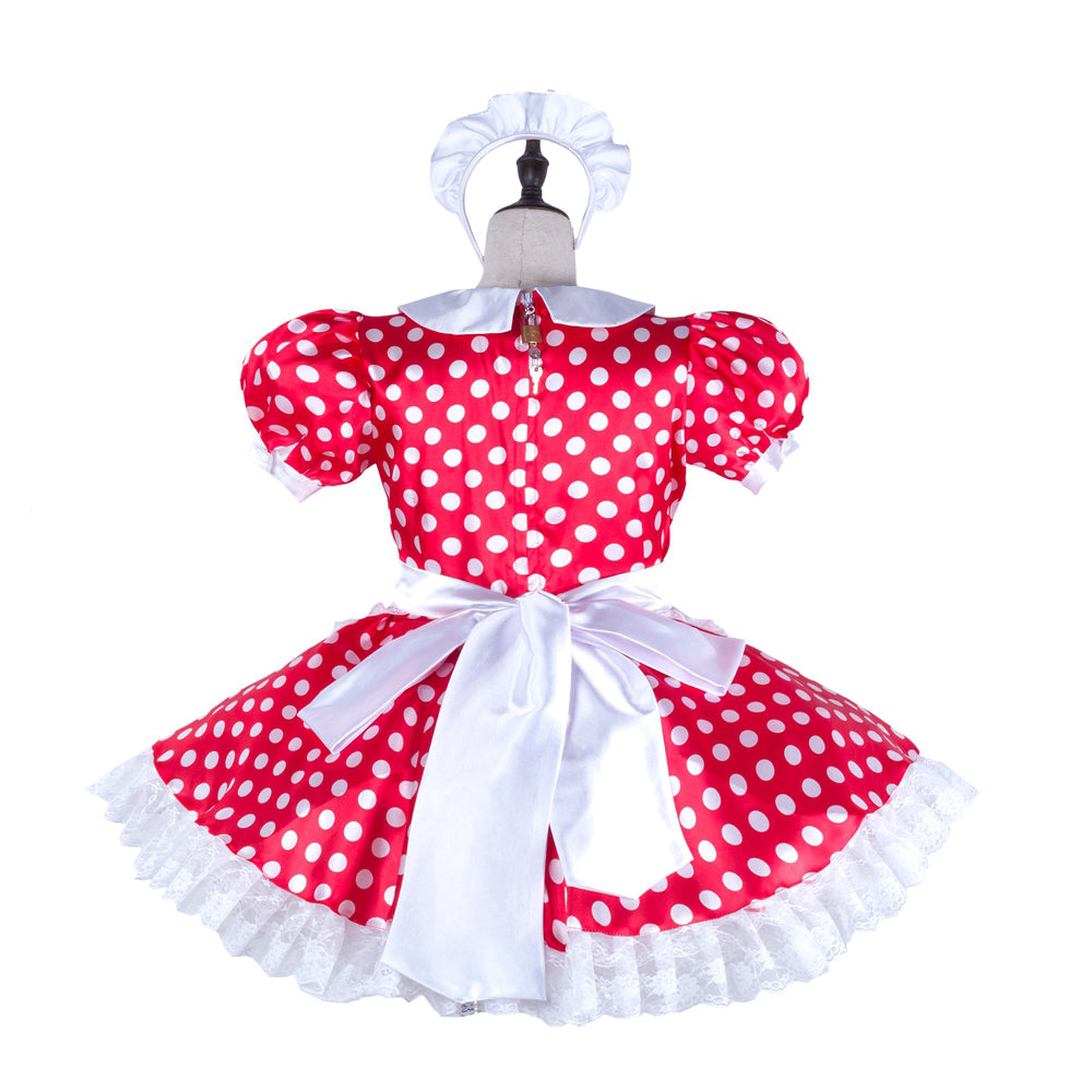 red satin dress G2306